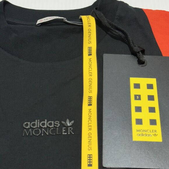 Moncler x Adidas T-Shirt Men's Size M Black Orange Cotton Short Sleeve NWT $380 - Picture 7 of 15